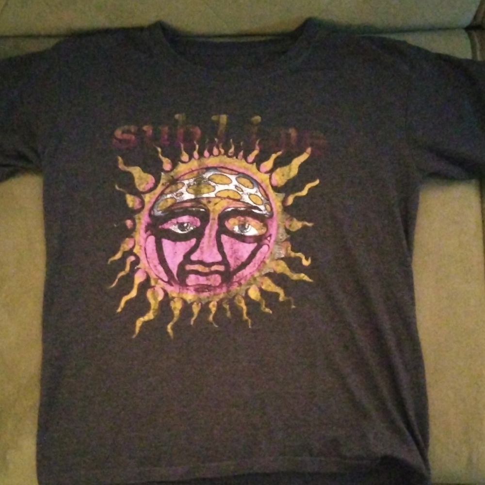 Sublime Sun Graphic Short Sleeve Tee - Black with Pink & Yellow Sun